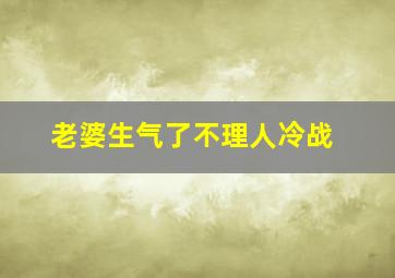 老婆生气了不理人冷战