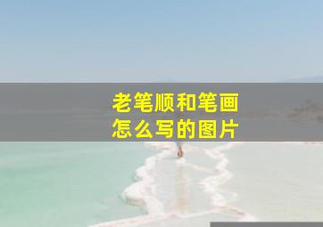 老笔顺和笔画怎么写的图片