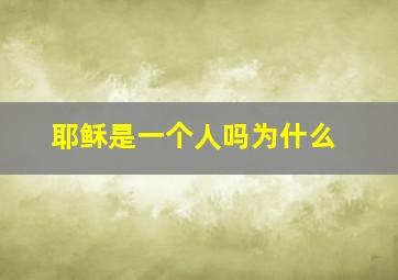 耶稣是一个人吗为什么