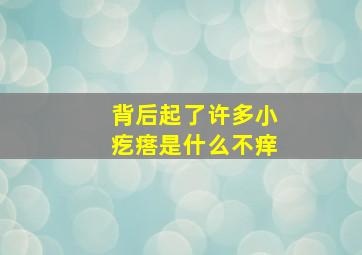 背后起了许多小疙瘩是什么不痒