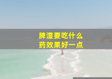 脾湿要吃什么药效果好一点