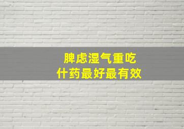 脾虑湿气重吃什药最好最有效