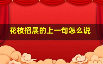 花枝招展的上一句怎么说