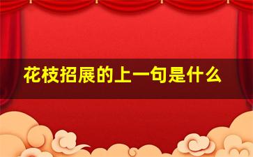 花枝招展的上一句是什么