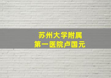 苏州大学附属第一医院卢国元