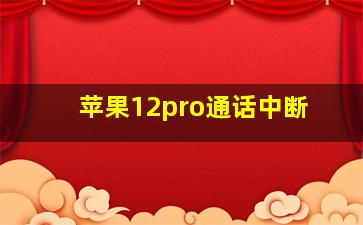 苹果12pro通话中断