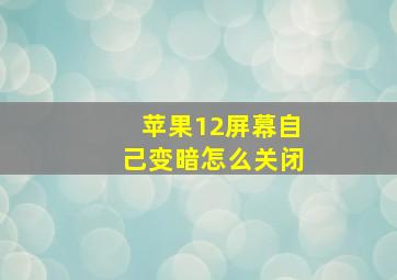 苹果12屏幕自己变暗怎么关闭