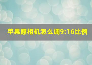 苹果原相机怎么调9:16比例