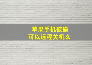 苹果手机被偷可以远程关机么