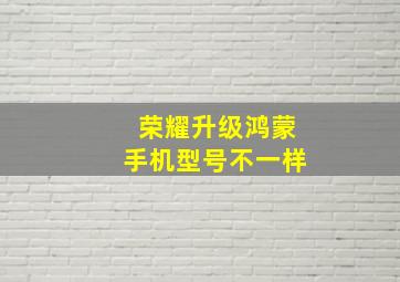 荣耀升级鸿蒙手机型号不一样