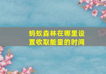 蚂蚁森林在哪里设置收取能量的时间