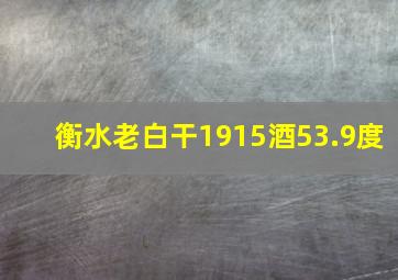 衡水老白干1915酒53.9度