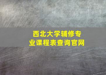 西北大学辅修专业课程表查询官网