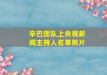 辛巴团队上央视新闻主持人名单照片