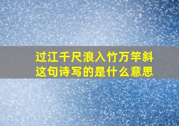 过江千尺浪入竹万竿斜这句诗写的是什么意思