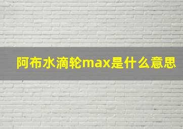 阿布水滴轮max是什么意思