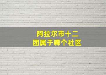 阿拉尔市十二团属于哪个社区