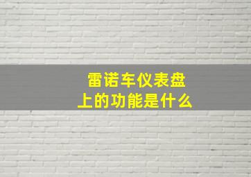 雷诺车仪表盘上的功能是什么