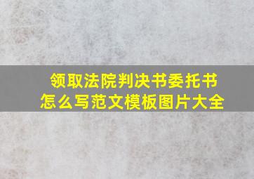 领取法院判决书委托书怎么写范文模板图片大全