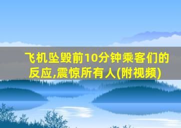 飞机坠毁前10分钟乘客们的反应,震惊所有人(附视频)