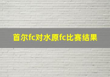 首尔fc对水原fc比赛结果