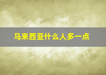 马来西亚什么人多一点