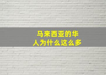 马来西亚的华人为什么这么多