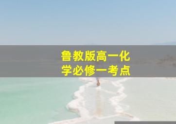 鲁教版高一化学必修一考点