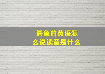 鳄鱼的英语怎么说读音是什么