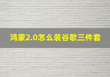 鸿蒙2.0怎么装谷歌三件套