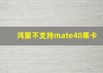 鸿蒙不支持mate40莱卡