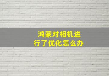 鸿蒙对相机进行了优化怎么办