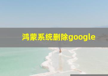 鸿蒙系统删除google