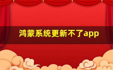 鸿蒙系统更新不了app