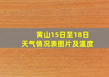 黄山15日至18日天气情况表图片及温度