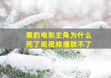 黑豹电影主角为什么死了呢视频播放不了