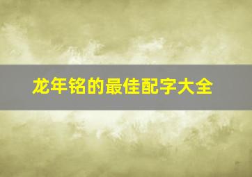 龙年铭的最佳配字大全